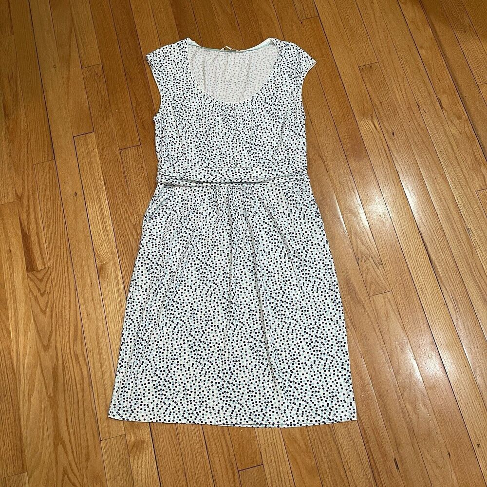 Boden Margot Jersey Dress with Pockets Women Size 12 L Blue Polka Dot Print EUC - Picture 8 of 16